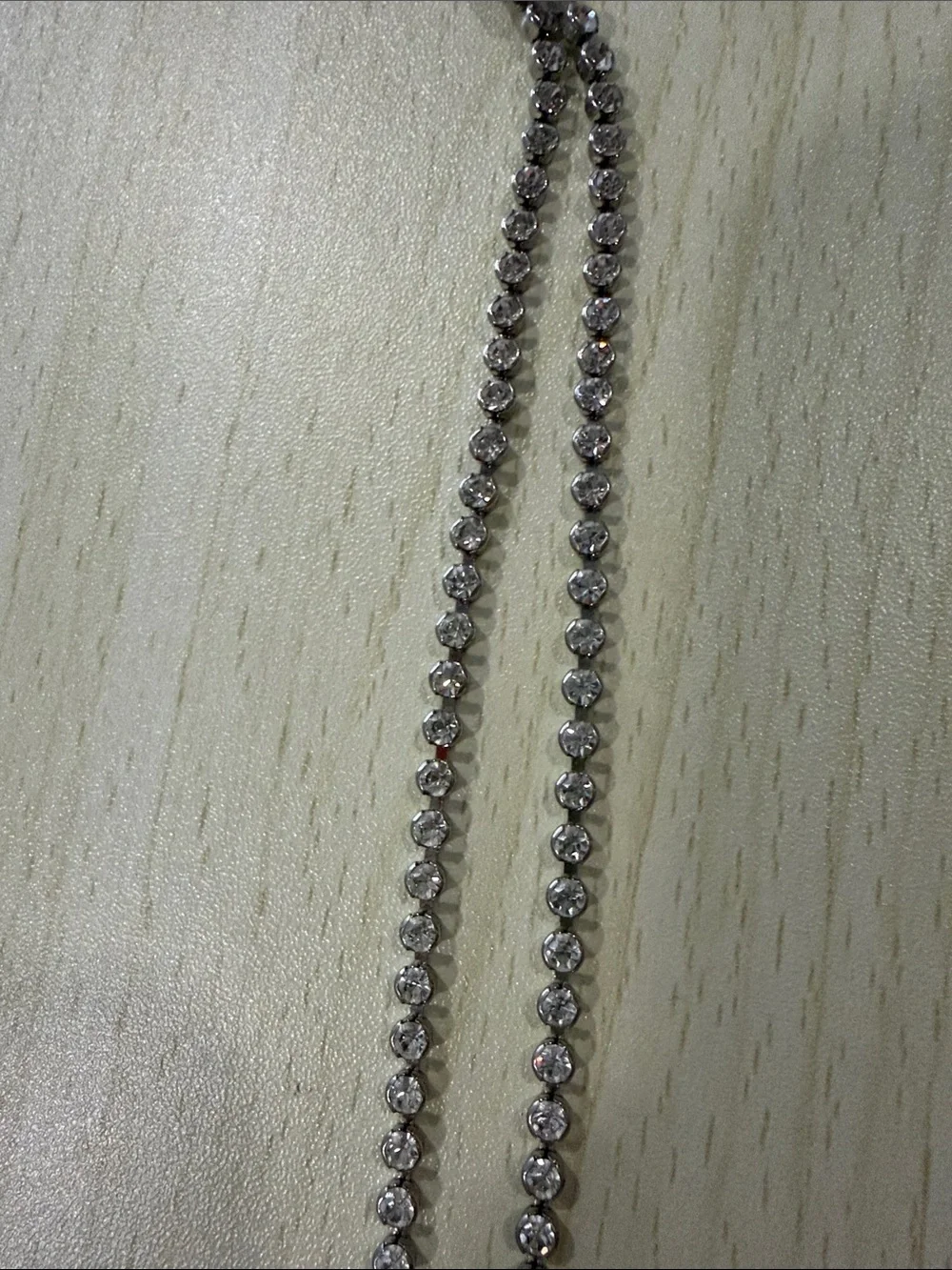 Silver Rhinestone Y-Drop Necklace - Picture 3 of 5